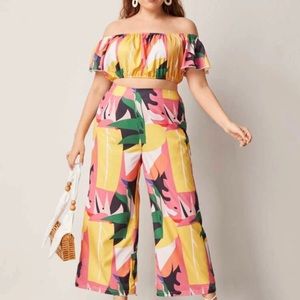 Plus size two piece summer set